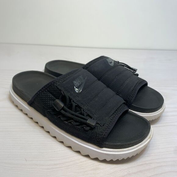 Nike Asuna Slides Sport Sandals Black Sail/White CW9707-002 Women's Size 9 - Picture 1 of 8